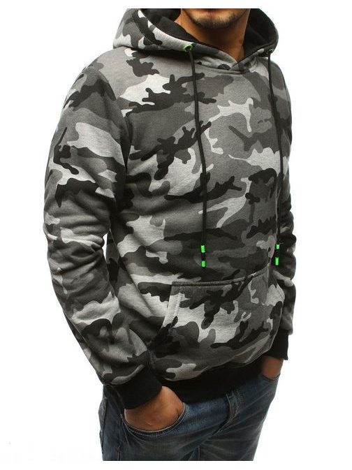 Szürke terepmintás kapucnis pulóver