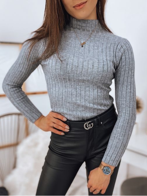 Egyszerű sötétszürke női pulóver Lighter