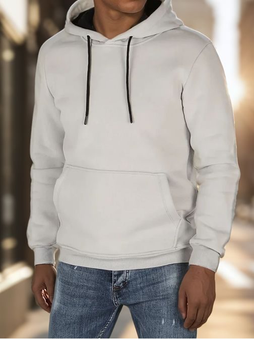 Basic férfi szürke kapucnis pulóver