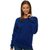 Kényelmes indigó színű női pulóver JS/W01/66Z