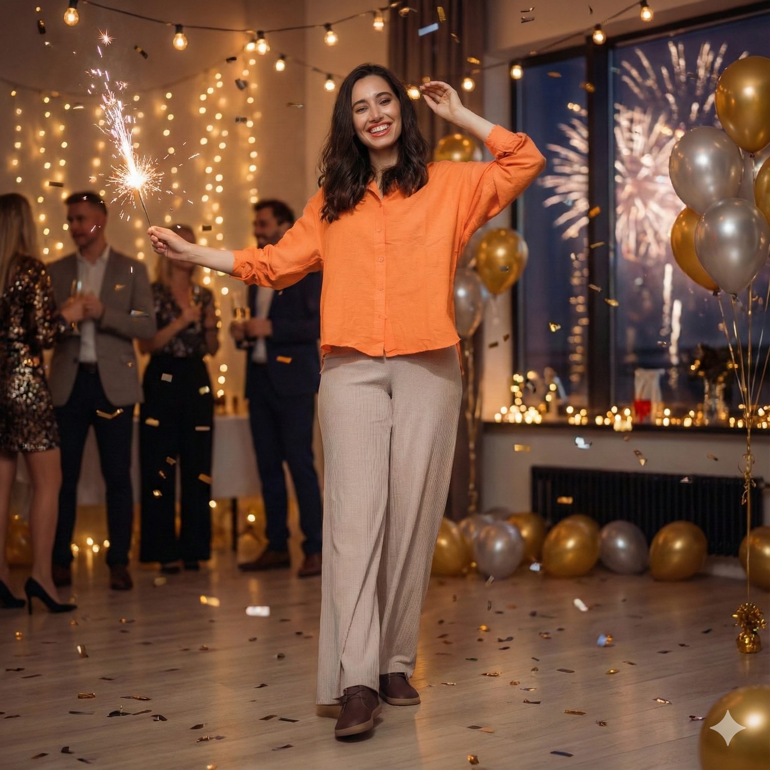 Angles barefoot shoes at New Year celebration