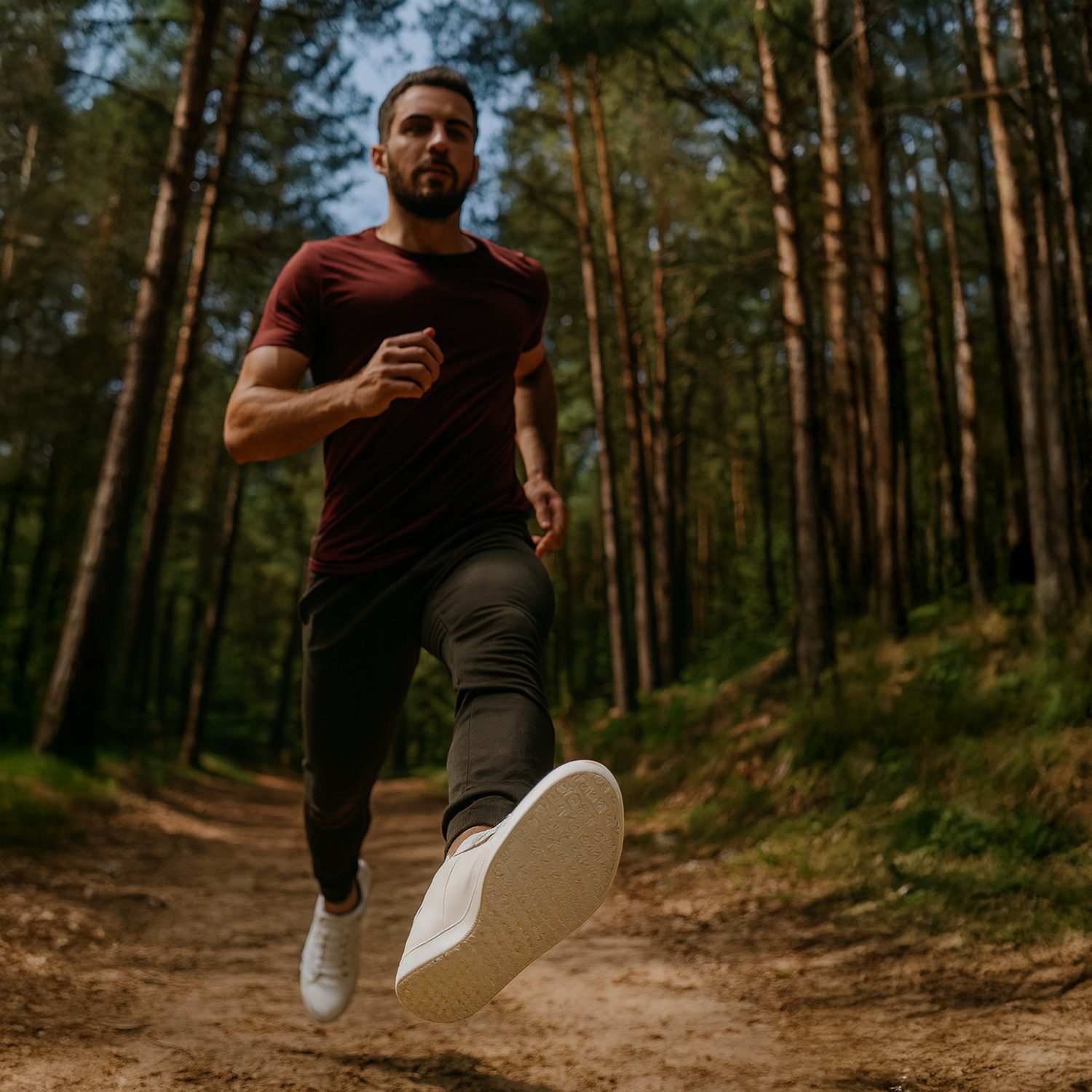 Bežec v lese v Angles barefoot topánkach