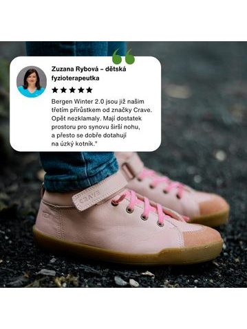 CRAVE SNOWFIELD Pink | Gefütterte Kinder-Barfußschuhe für den Winter