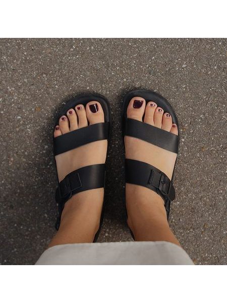 GROUNDIES KOS Black | Barfuß-Sandalen