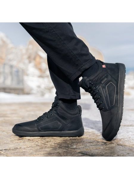 BE LENKA WINTER KNÖCHELSCHUHE ArcticEdge - All Black | Winter gefütterte Barfußschuhe