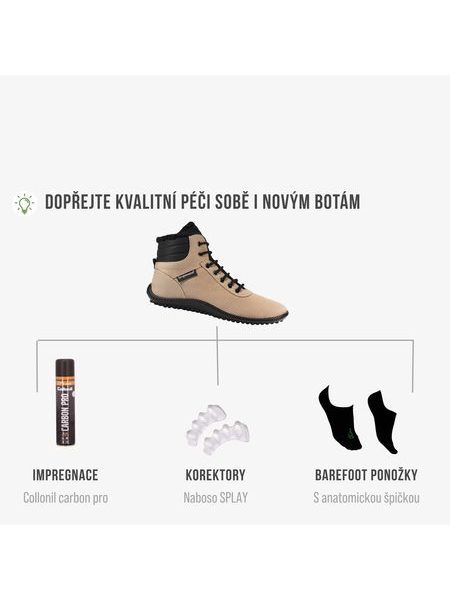 LEGUANO KOSMO Sand | Ankle-Height Insulated Barefoot Boots