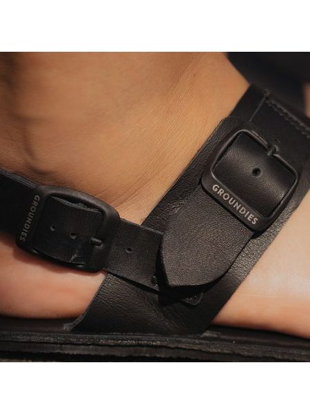 GROUNDIES KOS Black | Barfuß-Sandalen