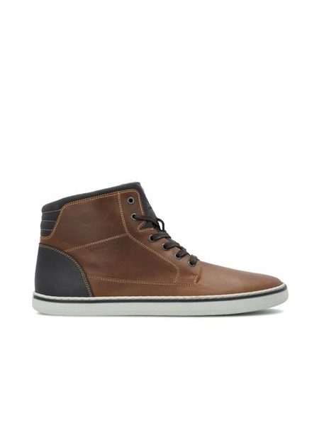 GROUNDIES AUSTIN Cognac/Navy | Herren Winter Barfußschuhe gefüttert