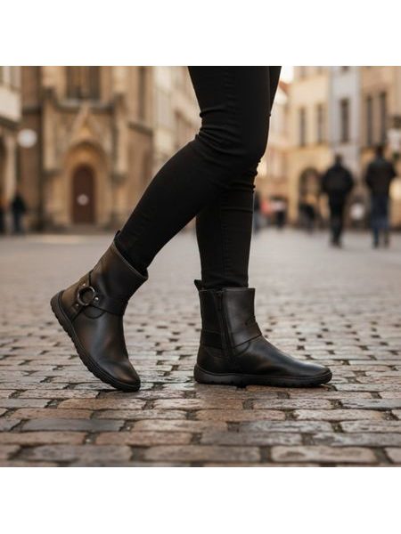 GROUNDIES PHOENIX 2.0 Black | Damen Barefoot Stiefeletten