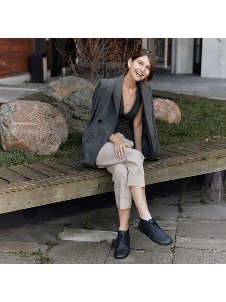 GROUNDIES MILANO Black | Knöchelhohe Barfußschuhe