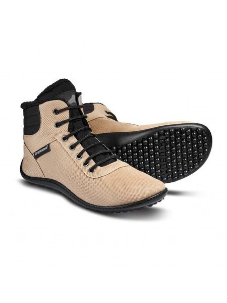 LEGUANO KOSMO Sand | Ankle-Height Insulated Barefoot Boots
