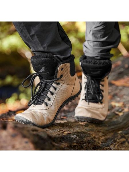 LEGUANO KOSMO Sand | Ankle-Height Insulated Barefoot Boots