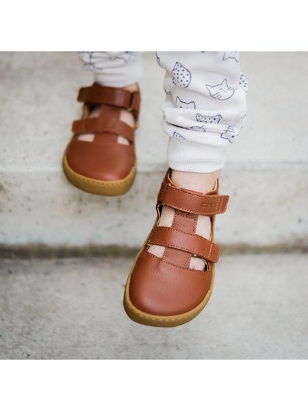 CRAVE SHELLWOOD 2.0 Cognac | Children's Barefoot Sandals