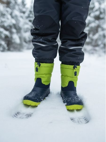 CRAVE SNOWSTORM Navy/Lime | Children's Winter Insulated Boots