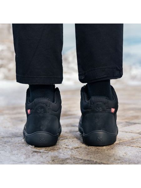 BE LENKA WINTER KNÖCHELSCHUHE ArcticEdge - All Black | Winter gefütterte Barfußschuhe