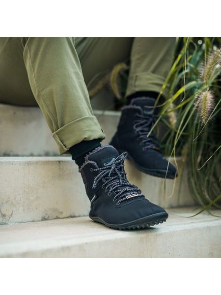 LEGUANO KOSMO Black | Insulated Ankle Barefoot Boots