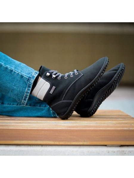 LEGUANO ICEBARE Black | Ankle-High Insulated Barefoot Boots