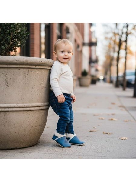 CRAVE CRAVITOS WINTER WOOL Blue | Children's Insulated Barefoot Booties