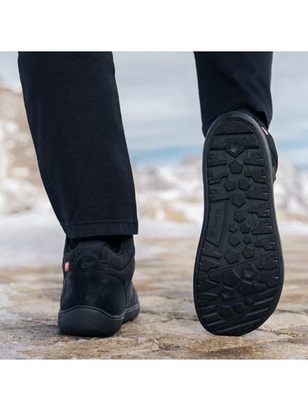 BE LENKA WINTER KNÖCHELSCHUHE ArcticEdge - All Black | Winter gefütterte Barfußschuhe
