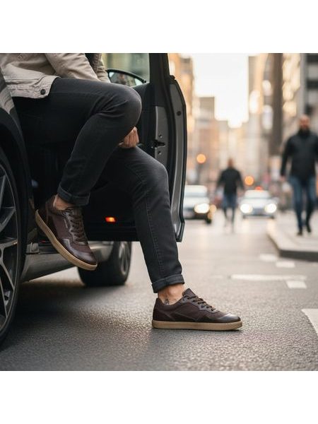 GROUNDIES Nova Special Espresso/Croco | Damen Barfußschuhe