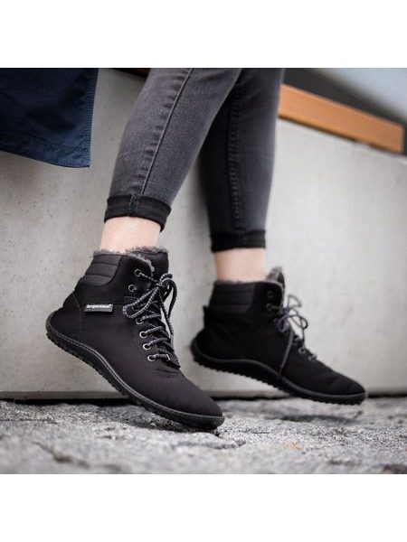 LEGUANO KOSMO Black | Insulated Ankle Barefoot Boots