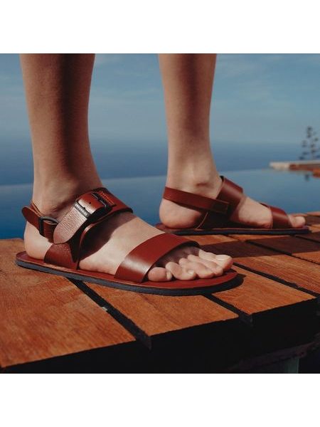 GROUNDIES KOS Cognac | Damen Barfußsandalen