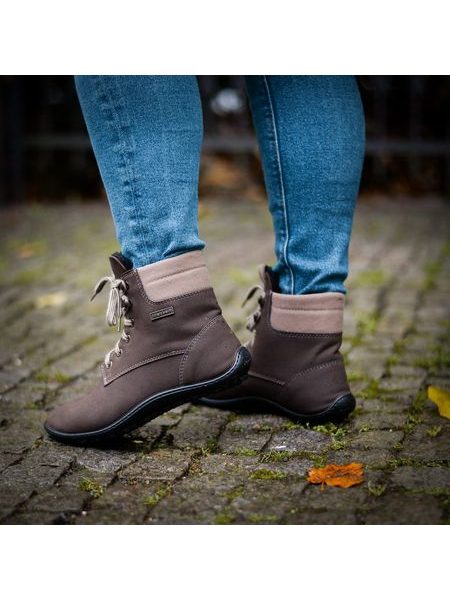 LEGUANO ICEBARE Brown | Insulated Ankle Barefoot Boots