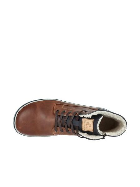 GROUNDIES AUSTIN Cognac/Navy | Herren Winter Barfußschuhe gefüttert