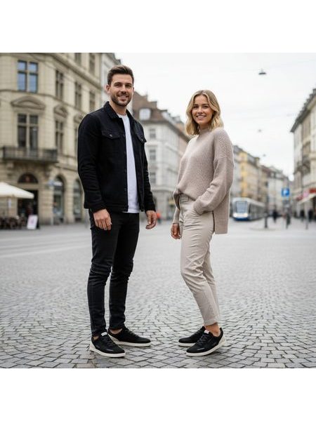 GROUNDIES® Zurich Black / Sand | Barfuß-Sneaker