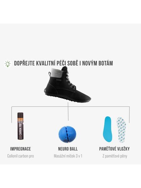 LEGUANO ICEBARE Black | Ankle-High Insulated Barefoot Boots