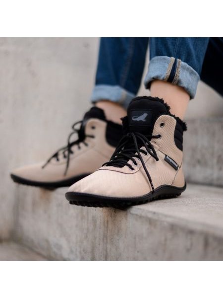 LEGUANO KOSMO Sand | Ankle-Height Insulated Barefoot Boots