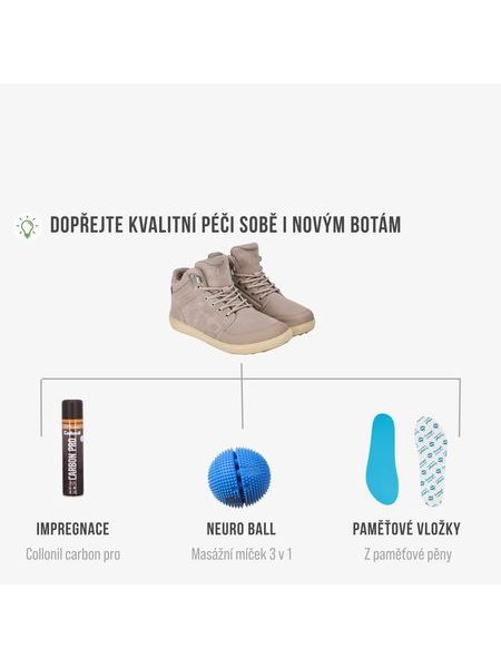 BE LENKA WINTER KNÖCHELSCHUHE ArcticEdge - Beige | Winter gefütterte Barfußschuhe
