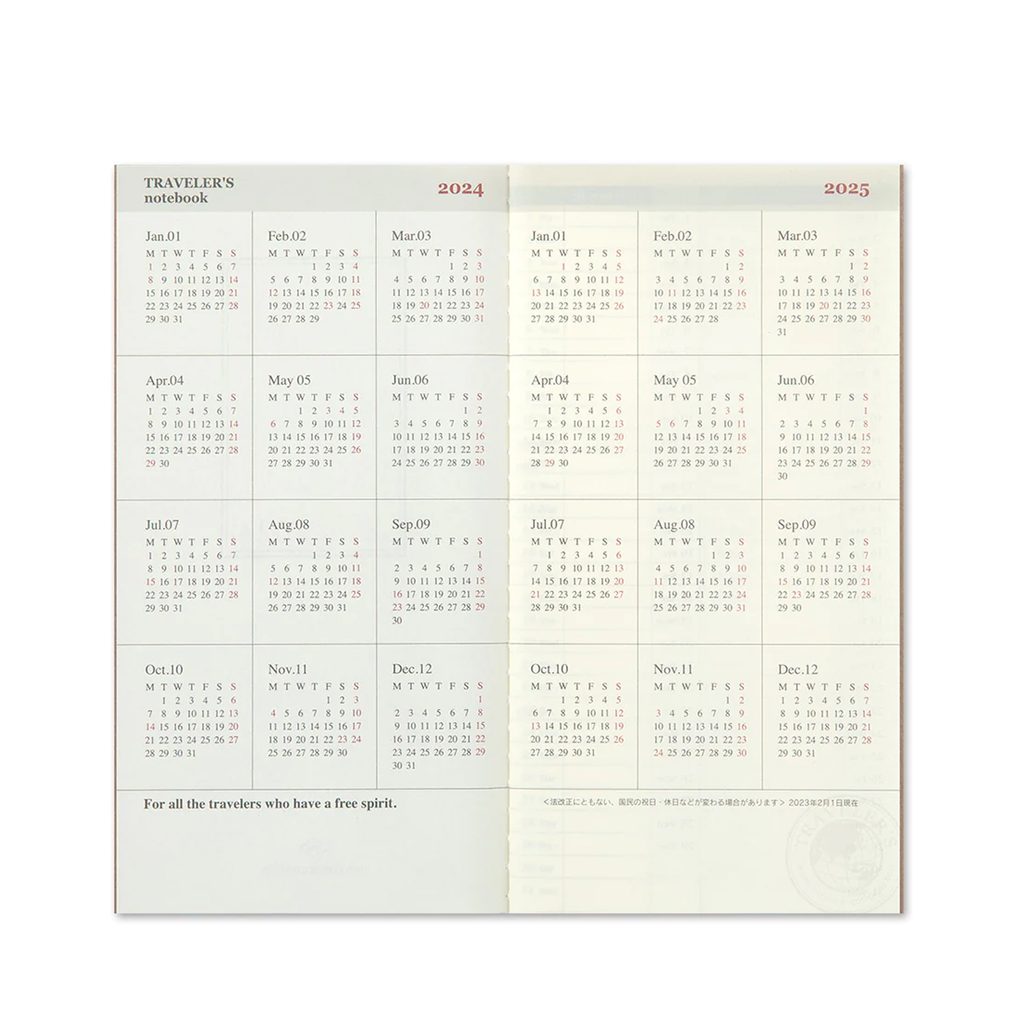 Gentleman Store TRAVELER'S notebook 2025 Diary — Weekly Vertical