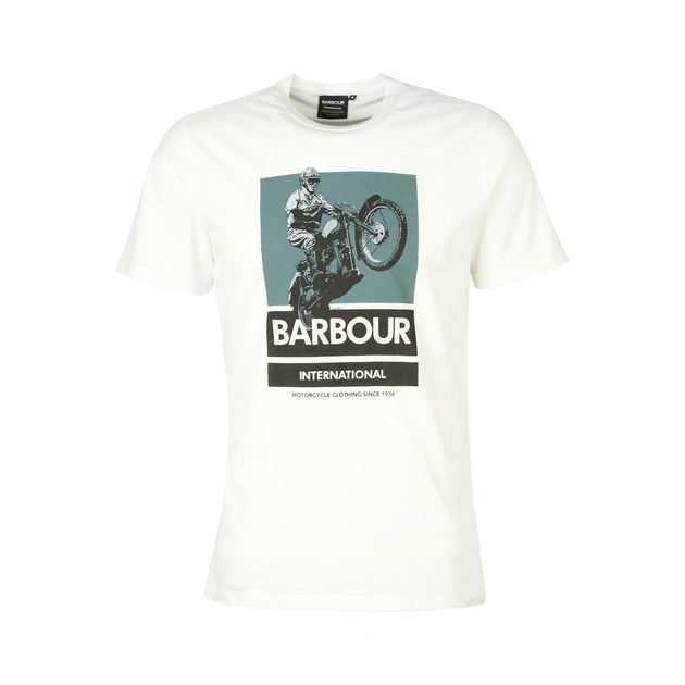 Gentleman Store - Pamut póló archív nyomtatással Barbour International  Archie Tee - Whisper White - Barbour International - Felsők - Ruházat