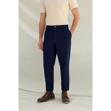 KnowledgeCotton Apparel Chuck Regular Flannel Chino Pants — Kelp Melange