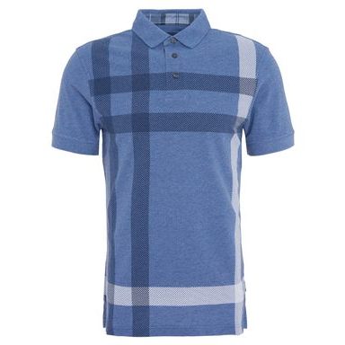 Barbour Blaine Oversized Tartan Polo Shirt — Chambray