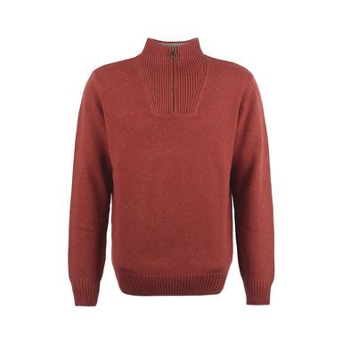 Barbour Nelson Essential Half Zip Sweatshirt — Brick Red