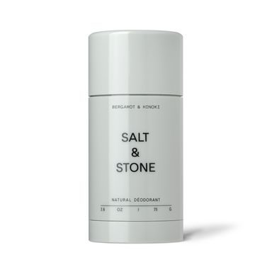 Természetes szilárd dezodor érzékeny bőrre Salt & Stone Bergamot & Hinoki (75 ml)