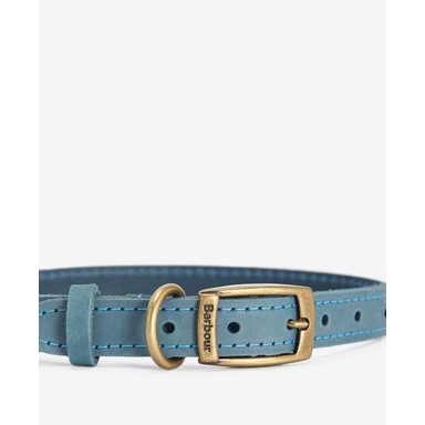 Barbour Leather Dog Collar — Classic Blue