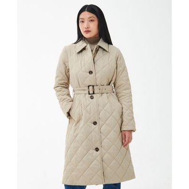 Barbour Alberta Wool Trench Coat — Blaze Red