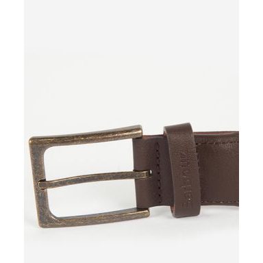 Barbour Albyn Leather Webbing Belt — Military Brown