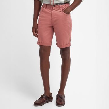 Barbour Overdyed Twill Shorts — Pink Clay