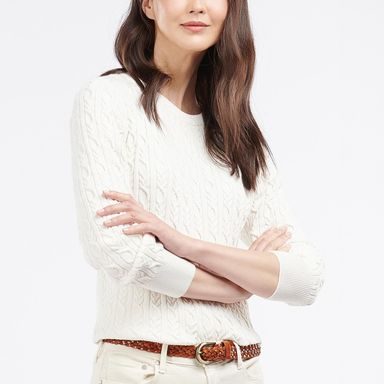 Barbour Hampton Knitted Jumper — Off White