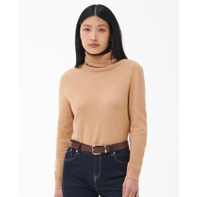 Barbour Pendle Roll-Neck Sweatshirt — Caramel