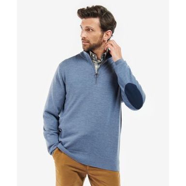 Barbour Loyton Merino félcipzáras pulóver — Grey Marl