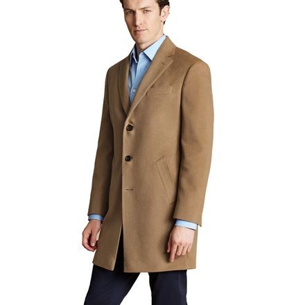 Charles Tyrwhitt Wool Overcoat — Light Camel