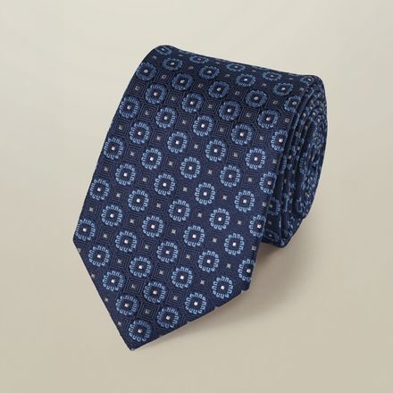 Charles Tyrwhitt Silk Patterned Tie — Royal Blue