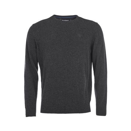 Barbour Essential Lambswool Crew Neck Sweatshirt — Charcoal