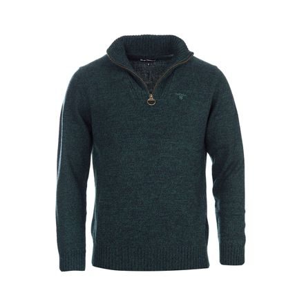 Barbour Essential Lambswool Half Zip Sweater — Seaweed Mix