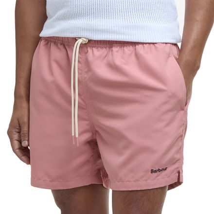 Barbour Staple Logo 7" Úszónadrág — Rózsaszín Agyag